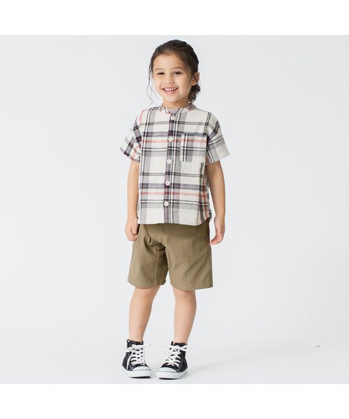 BREEZE（ブリーズ）の「もっとストレッチライトハーフパンツ 5分丈（その他パンツ・キッズ・ベージュ/パープル/チャコール・140/150/90/100/130/110/120）」の6枚目の写真