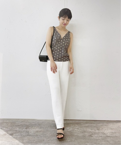 EDIT. FOR LULU（エディットフォールル）の「シルクツイル ドットキャミソール（シャツ/ブラウス・レディース・ホワイト/グレー・FREE）」の3枚目の写真