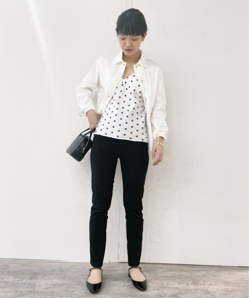 EDIT. FOR LULU（エディットフォールル）の「シルクツイル ドットキャミソール（シャツ/ブラウス・レディース・ホワイト/グレー・FREE）」の4枚目の写真