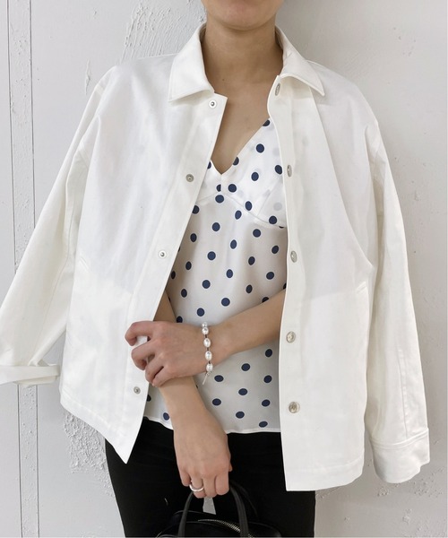 EDIT. FOR LULU（エディットフォールル）の「シルクツイル ドットキャミソール（シャツ/ブラウス・レディース・ホワイト/グレー・FREE）」の15枚目の写真