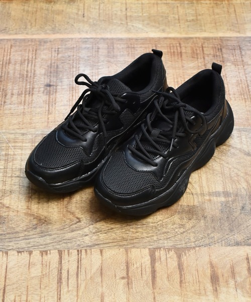 ems excite(エムズエキサイト)の「ダッドスニーカー(スニーカー・レディース・ブラック/アイボリー/ライトブラウン・MEDIUM/LARGE)」の3枚目の写真