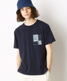 バンダナ柄胸ポケット 半袖Tシャツ
