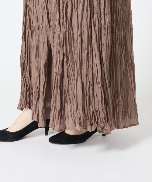 SLOBE IENA(スローブイエナ)の「コットンボイルクリンクルプリーツスカート【ウエストゴム/手洗い可能】◆(スカート・レディース・ベージュ/ピンク/ブラック・FREE)」の15枚目の写真