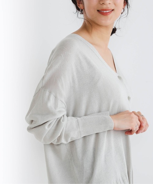 Bou Jeloud(ブージュルード)の「前後差カーディガン(カーディガン/ボレロ・レディース・ベージュ/ネイビー/ライトグリーン/グレイッシュベージュ・FREE)」の12枚目の写真