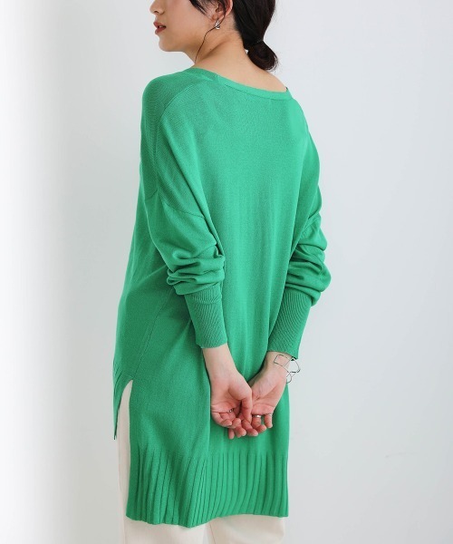 Bou Jeloud(ブージュルード)の「前後差カーディガン(カーディガン/ボレロ・レディース・ベージュ/ネイビー/ライトグリーン/グレイッシュベージュ・FREE)」の8枚目の写真