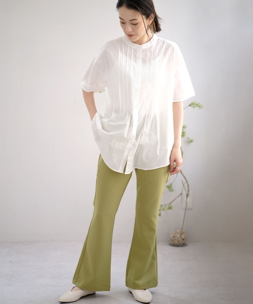 ＡＮＤＪ（アンドジェイ）の「ピンタックバンドカラーシャツ（シャツ/ブラウス・レディース・ブルー系その他/グレー系その他/オフホワイト・M）」の16枚目の写真