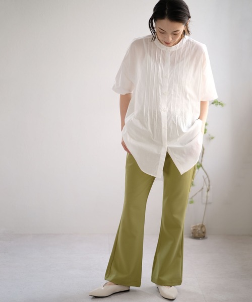 ＡＮＤＪ（アンドジェイ）の「ピンタックバンドカラーシャツ（シャツ/ブラウス・レディース・ブルー系その他/グレー系その他/オフホワイト・M）」の10枚目の写真