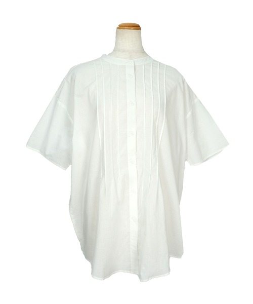 ＡＮＤＪ（アンドジェイ）の「ピンタックバンドカラーシャツ（シャツ/ブラウス・レディース・ブルー系その他/グレー系その他/オフホワイト・M）」の18枚目の写真