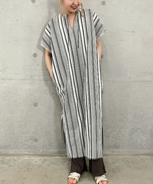 ワンピース Fredy ワンピース ドレスemue フレディエミュ のファッション カフタンフリンジワンピース ワンピース Fredy