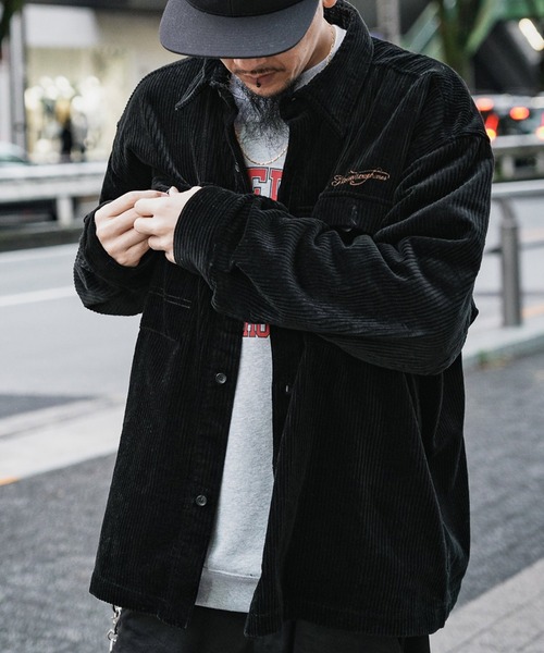 NineMicrophones（ナインマイクロフォンズ）の「CORDUROY SHIRT（シャツ/ブラウス・メンズ・ホワイト/ブラウン/ブラック・MEDIUM/X-LARGE/LARGE/SMALL）」の2枚目の写真