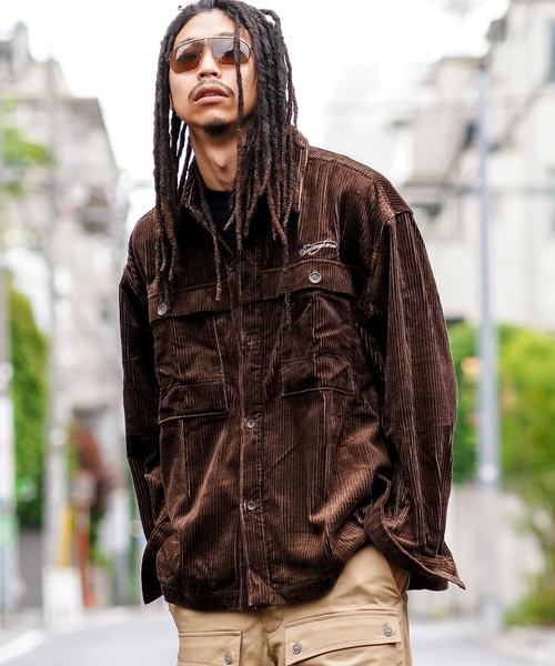 NineMicrophones（ナインマイクロフォンズ）の「CORDUROY SHIRT（シャツ/ブラウス・メンズ・ホワイト/ブラウン/ブラック・MEDIUM/X-LARGE/LARGE/SMALL）」の7枚目の写真