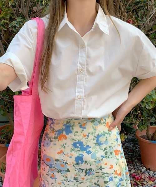 MANGROVE（マングローブ）の「サマーカラールーズカジュアルシャツ（シャツ/ブラウス・レディース・ホワイト/グリーン/ブルー/イエロー/ライトピンク・FREE）」の10枚目の写真