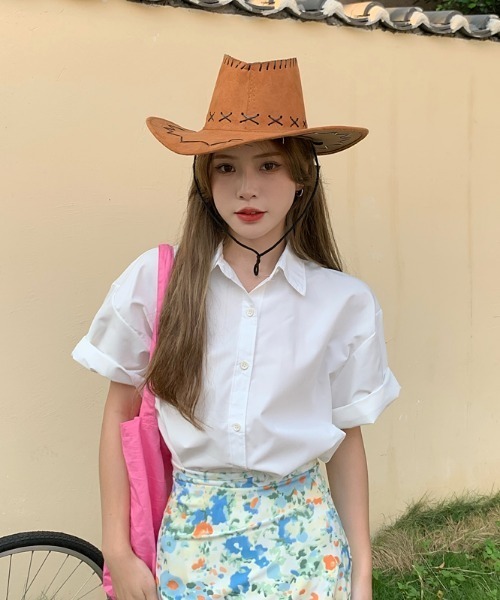 MANGROVE（マングローブ）の「サマーカラールーズカジュアルシャツ（シャツ/ブラウス・レディース・ホワイト/グリーン/ブルー/イエロー/ライトピンク・FREE）」の7枚目の写真