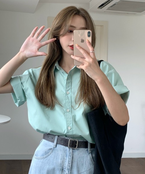 MANGROVE（マングローブ）の「サマーカラールーズカジュアルシャツ（シャツ/ブラウス・レディース・ホワイト/グリーン/ブルー/イエロー/ライトピンク・FREE）」の17枚目の写真