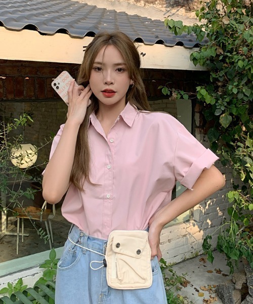 MANGROVE（マングローブ）の「サマーカラールーズカジュアルシャツ（シャツ/ブラウス・レディース・ホワイト/グリーン/ブルー/イエロー/ライトピンク・FREE）」の14枚目の写真