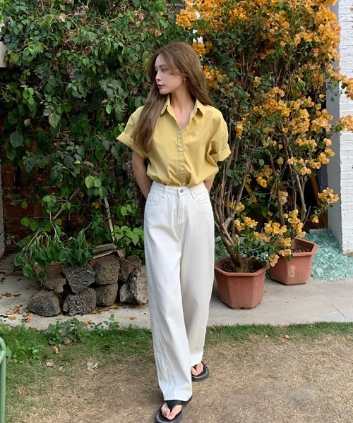 MANGROVE（マングローブ）の「サマーカラールーズカジュアルシャツ（シャツ/ブラウス・レディース・ホワイト/グリーン/ブルー/イエロー/ライトピンク・FREE）」の20枚目の写真