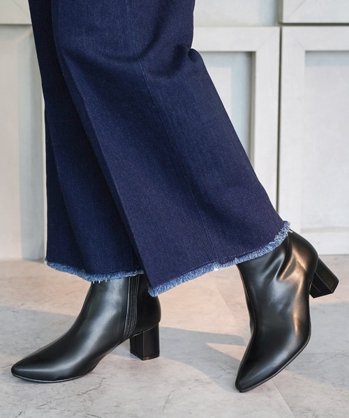 chocolates（チョコラテス）の「晴雨兼用チャンキーショートブーツ【日本製】（ブーツ・レディース・ブラック/ブラック系その他/グレー/アイボリー・S/M/L/LL）」の19枚目の写真