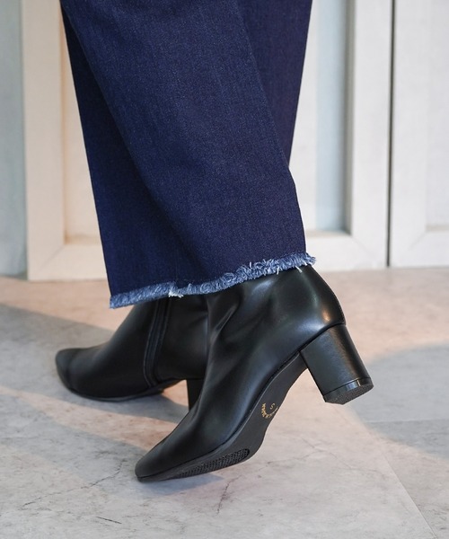 chocolates（チョコラテス）の「晴雨兼用チャンキーショートブーツ【日本製】（ブーツ・レディース・ブラック/ブラック系その他/グレー/アイボリー・S/M/L/LL）」の20枚目の写真