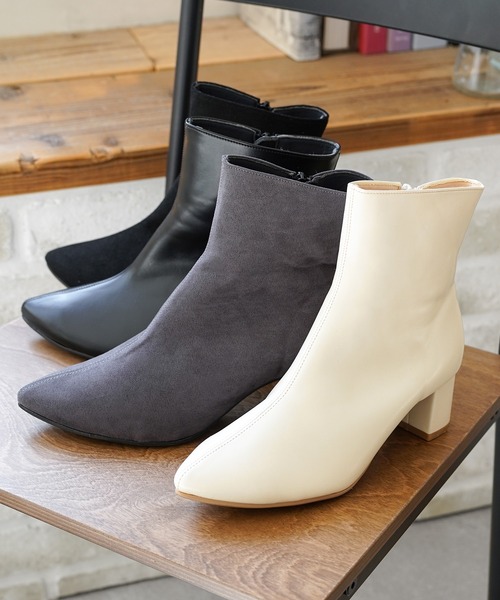 chocolates（チョコラテス）の「晴雨兼用チャンキーショートブーツ【日本製】（ブーツ・レディース・ブラック/ブラック系その他/グレー/アイボリー・S/M/L/LL）」の15枚目の写真