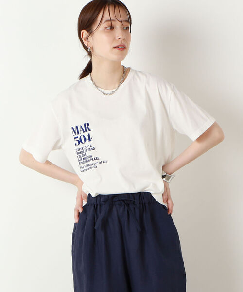 NOLLEY’S(ノーリーズ)の「【FLAVOR TEE/フレーバーティ】MAR504 半袖Tシャツ(Tシャツ/カットソー・レディース・ブラック/オフホワイト・FREE)」の1枚目の写真