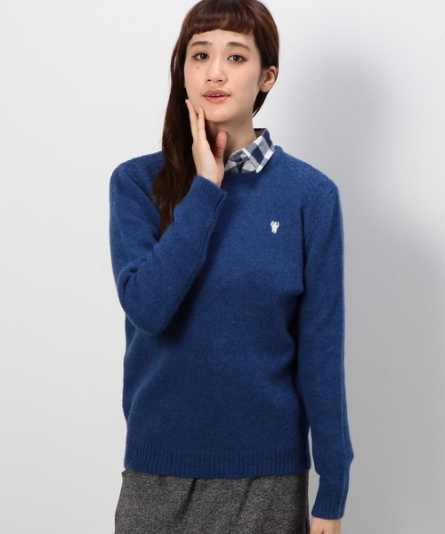 coen（コーエン）の「シャギードッククルーネックニット（ニット/セーター・レディース・ライトピンク/オフホワイト/ライム/コバルトブルー・MEDIUM/LARGE）」の4枚目の写真