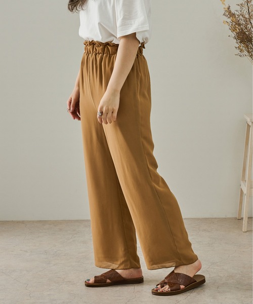 Ambre Neige(アンブルネージュ)の「シアーストレートパンツ/【WEB/EC限定商品】(その他パンツ・レディース・ブラウン/ライトブラウン・FREE)」の18枚目の写真