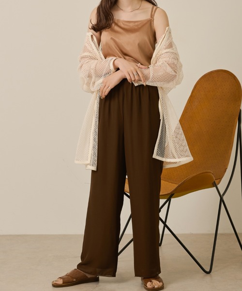 Ambre Neige(アンブルネージュ)の「シアーストレートパンツ/【WEB/EC限定商品】(その他パンツ・レディース・ブラウン/ライトブラウン・FREE)」の12枚目の写真