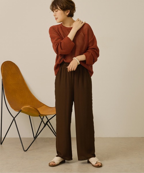 Ambre Neige(アンブルネージュ)の「シアーストレートパンツ/【WEB/EC限定商品】(その他パンツ・レディース・ブラウン/ライトブラウン・FREE)」の13枚目の写真