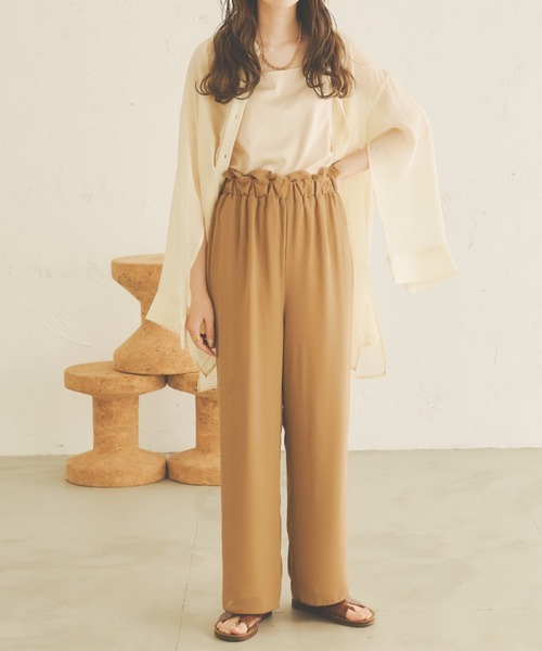 Ambre Neige(アンブルネージュ)の「シアーストレートパンツ/【WEB/EC限定商品】(その他パンツ・レディース・ブラウン/ライトブラウン・FREE)」の15枚目の写真