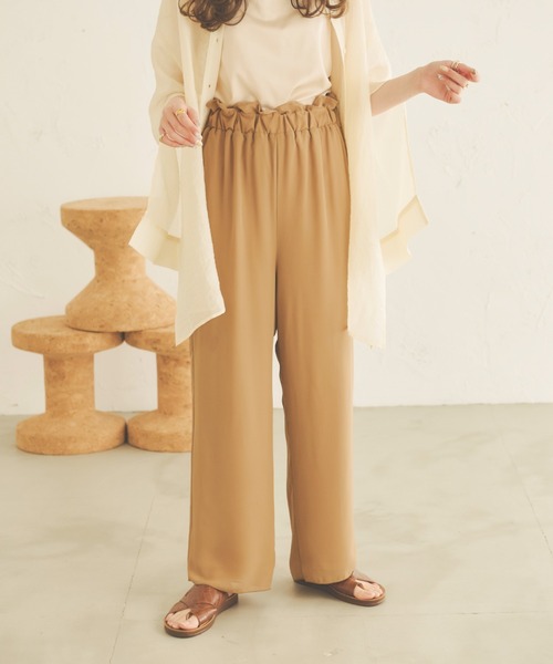 Ambre Neige(アンブルネージュ)の「シアーストレートパンツ/【WEB/EC限定商品】(その他パンツ・レディース・ブラウン/ライトブラウン・FREE)」の14枚目の写真
