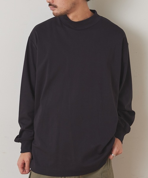 CIAOPANIC TYPY（チャオパニックティピー）の「シルケットスムース モックネックTシャツ（Tシャツ/カットソー・メンズ・ブラック/オフホワイト/オレンジ・S/M/L/XL）」の3枚目の写真