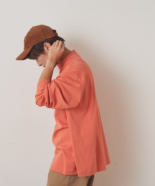 CIAOPANIC TYPY（チャオパニックティピー）の「シルケットスムース モックネックTシャツ（Tシャツ/カットソー・メンズ・ブラック/オフホワイト/オレンジ・S/M/L/XL）」の5枚目の写真