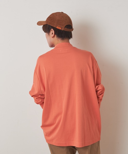 CIAOPANIC TYPY（チャオパニックティピー）の「シルケットスムース モックネックTシャツ（Tシャツ/カットソー・メンズ・ブラック/オフホワイト/オレンジ・S/M/L/XL）」の6枚目の写真