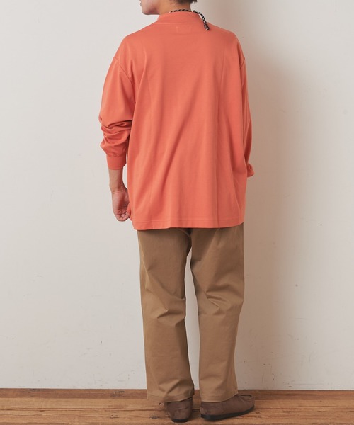 CIAOPANIC TYPY（チャオパニックティピー）の「シルケットスムース モックネックTシャツ（Tシャツ/カットソー・メンズ・ブラック/オフホワイト/オレンジ・S/M/L/XL）」の9枚目の写真