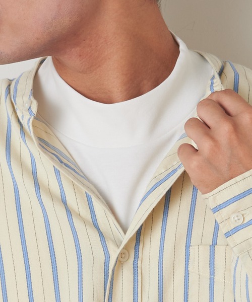 CIAOPANIC TYPY（チャオパニックティピー）の「シルケットスムース モックネックTシャツ（Tシャツ/カットソー・メンズ・ブラック/オフホワイト/オレンジ・S/M/L/XL）」の14枚目の写真