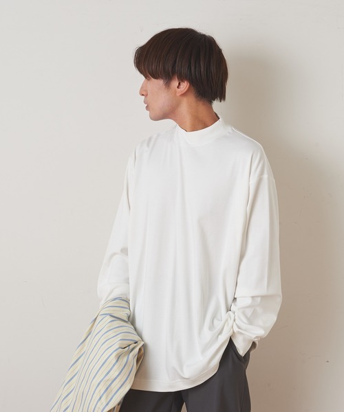 CIAOPANIC TYPY（チャオパニックティピー）の「シルケットスムース モックネックTシャツ（Tシャツ/カットソー・メンズ・ブラック/オフホワイト/オレンジ・S/M/L/XL）」の10枚目の写真