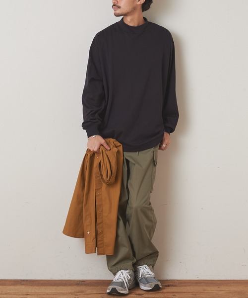 CIAOPANIC TYPY（チャオパニックティピー）の「シルケットスムース モックネックTシャツ（Tシャツ/カットソー・メンズ・ブラック/オフホワイト/オレンジ・S/M/L/XL）」の18枚目の写真