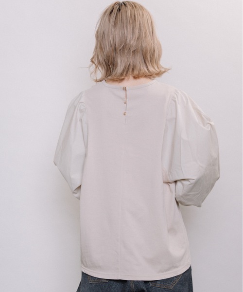 refinedworks（リファインドワークス）の「異素材ボリューム袖PO（Tシャツ/カットソー・レディース・グレー系その他/キャメル/チャコール・FREE）」の8枚目の写真