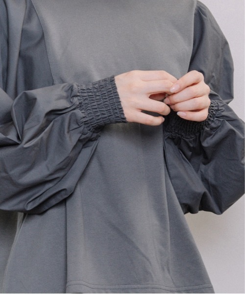 refinedworks（リファインドワークス）の「異素材ボリューム袖PO（Tシャツ/カットソー・レディース・グレー系その他/キャメル/チャコール・FREE）」の17枚目の写真