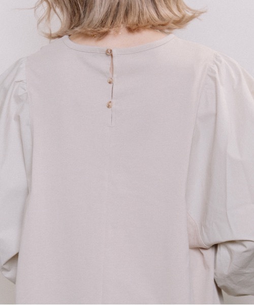 refinedworks（リファインドワークス）の「異素材ボリューム袖PO（Tシャツ/カットソー・レディース・グレー系その他/キャメル/チャコール・FREE）」の14枚目の写真