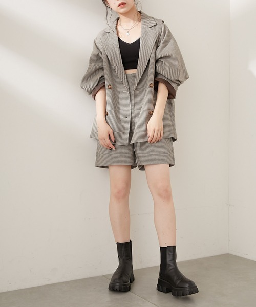 Chico(チコ)の「【SET UP対応】サイドベルトハイウエストショートパンツ(その他パンツ・レディース・ブラウン/グレー/チェック・FREE)」の16枚目の写真