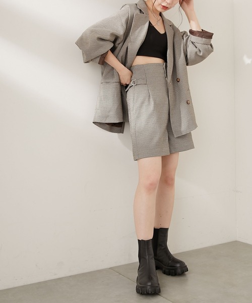 Chico(チコ)の「【SET UP対応】サイドベルトハイウエストショートパンツ(その他パンツ・レディース・ブラウン/グレー/チェック・FREE)」の17枚目の写真