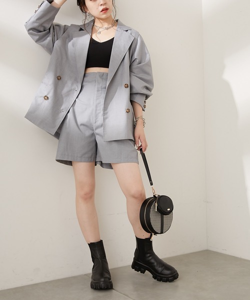 Chico(チコ)の「【SET UP対応】サイドベルトハイウエストショートパンツ(その他パンツ・レディース・ブラウン/グレー/チェック・FREE)」の4枚目の写真