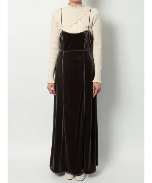 merry jenny(メリージェニー)の「velor camisole one piece(ワンピース・レディース・アイボリー/ブラック/グリーン/ブラウン・FREE)」の15枚目の写真