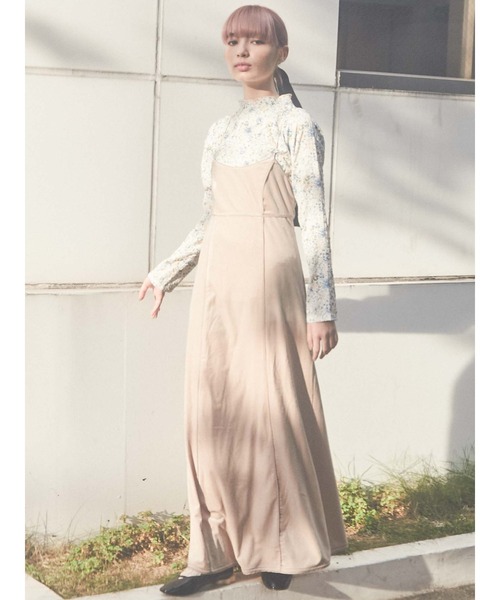 merry jenny(メリージェニー)の「velor camisole one piece(ワンピース・レディース・アイボリー/ブラック/グリーン/ブラウン・FREE)」の1枚目の写真