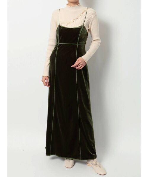 merry jenny(メリージェニー)の「velor camisole one piece(ワンピース・レディース・アイボリー/ブラック/グリーン/ブラウン・FREE)」の20枚目の写真