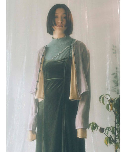 merry jenny(メリージェニー)の「velor camisole one piece(ワンピース・レディース・アイボリー/ブラック/グリーン/ブラウン・FREE)」の22枚目の写真