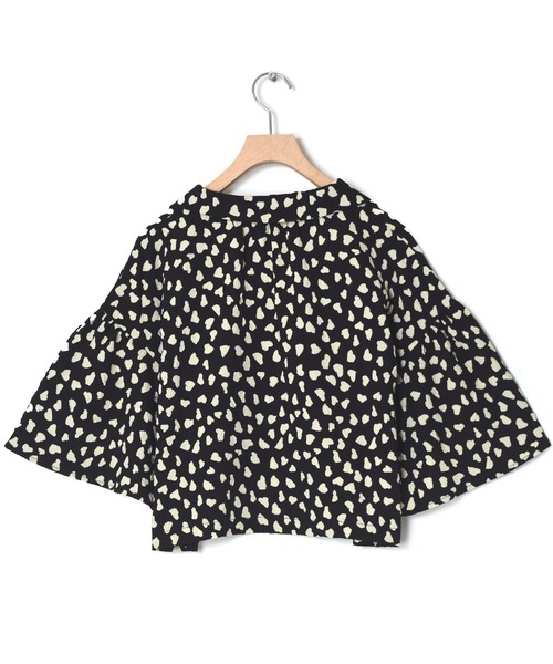 w closet（ダブルクローゼット）の「ミニカウプリント短丈開襟シャツ（シャツ/ブラウス・レディース・ブラック/アイボリー・FREE）」の9枚目の写真
