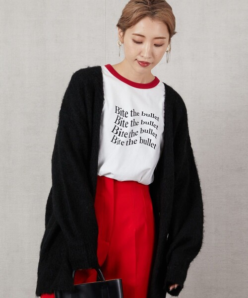 FREAK'S STORE(フリークスストア)の「▽【WEB限定】深Vネックモヘヤニットカーディガン(カーディガン/ボレロ・レディース・ライトグレー/ブラック/グレー/イエロー/ブルー/ナチュラル・フリ-)」の2枚目の写真