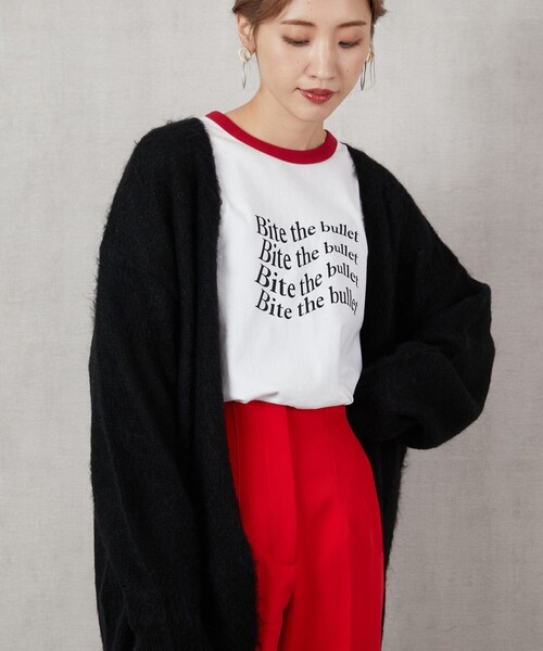FREAK'S STORE(フリークスストア)の「▽【WEB限定】深Vネックモヘヤニットカーディガン(カーディガン/ボレロ・レディース・ライトグレー/ブラック/グレー/イエロー/ブルー/ナチュラル・フリ-)」の10枚目の写真